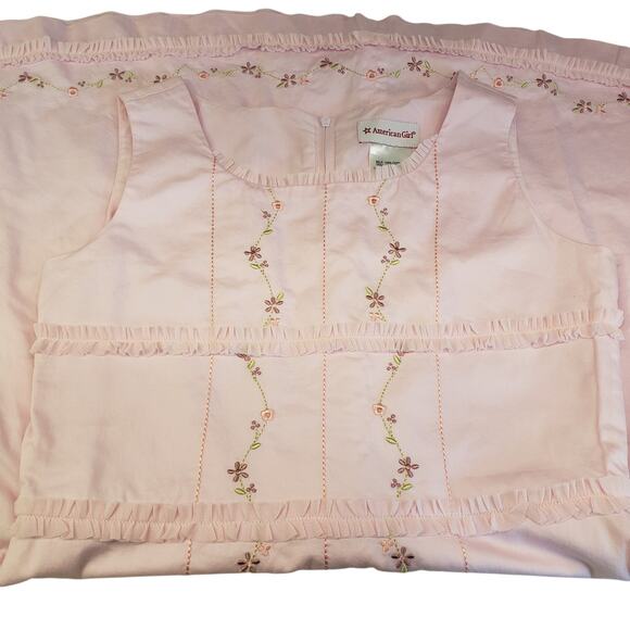 American Girl Petal Pink Floral Ruffle Dress Size 12 PINK 100% Cotton Retired - Picture 2 of 14